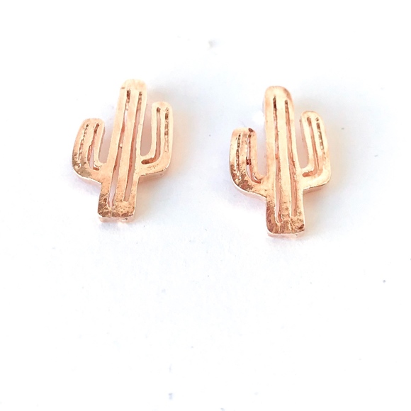 2 pairs for $18 Rose Gold Cactus Stud Earring - Picture 5 of 6